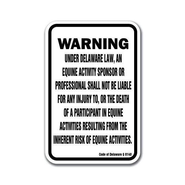 Signmission Safety Sign, 18 in Height, Aluminum, 12 in Length, Equine - Delaware A-1218 Equine - Delaware - main
